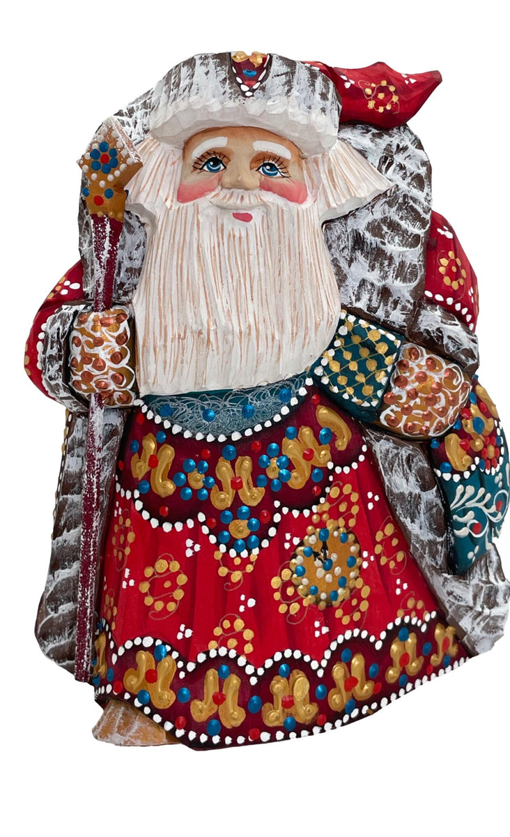 Ukrainian Wooden Carved Santa 7.08