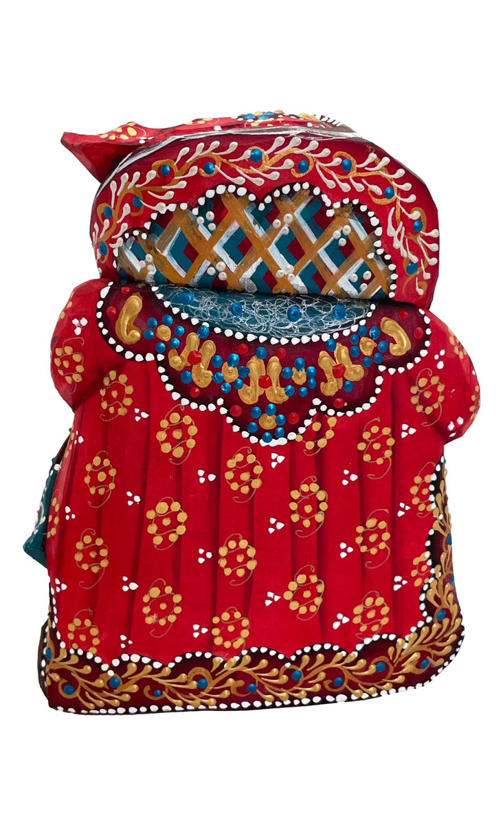 Wooden Santa. Hand Carved Father Frost. Russian Ded Moroz. Christmas