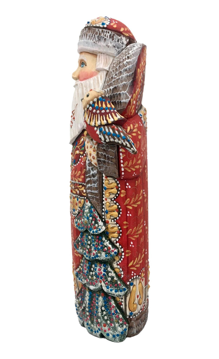 Large Wooden Santa Claus. Russian Father Frost Name Ded Moroz.