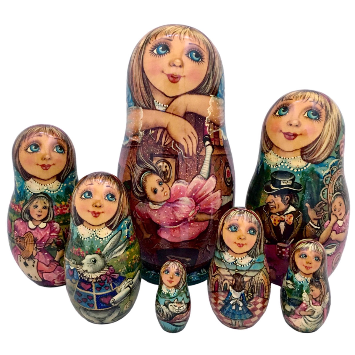 Alice in Wonderland Matryoshka Dolls 7 Piece