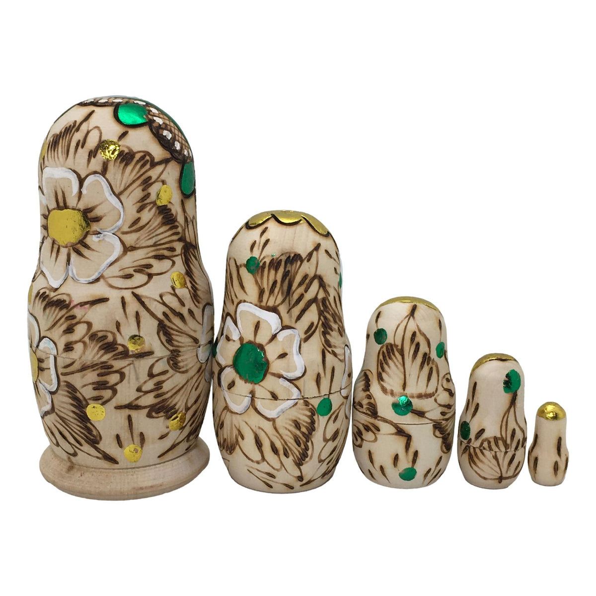 Russian Dolls Green 4” Tall