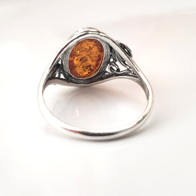 925 silver amber ring