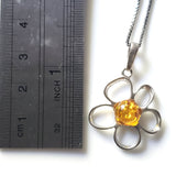 silver flower necklace with chain