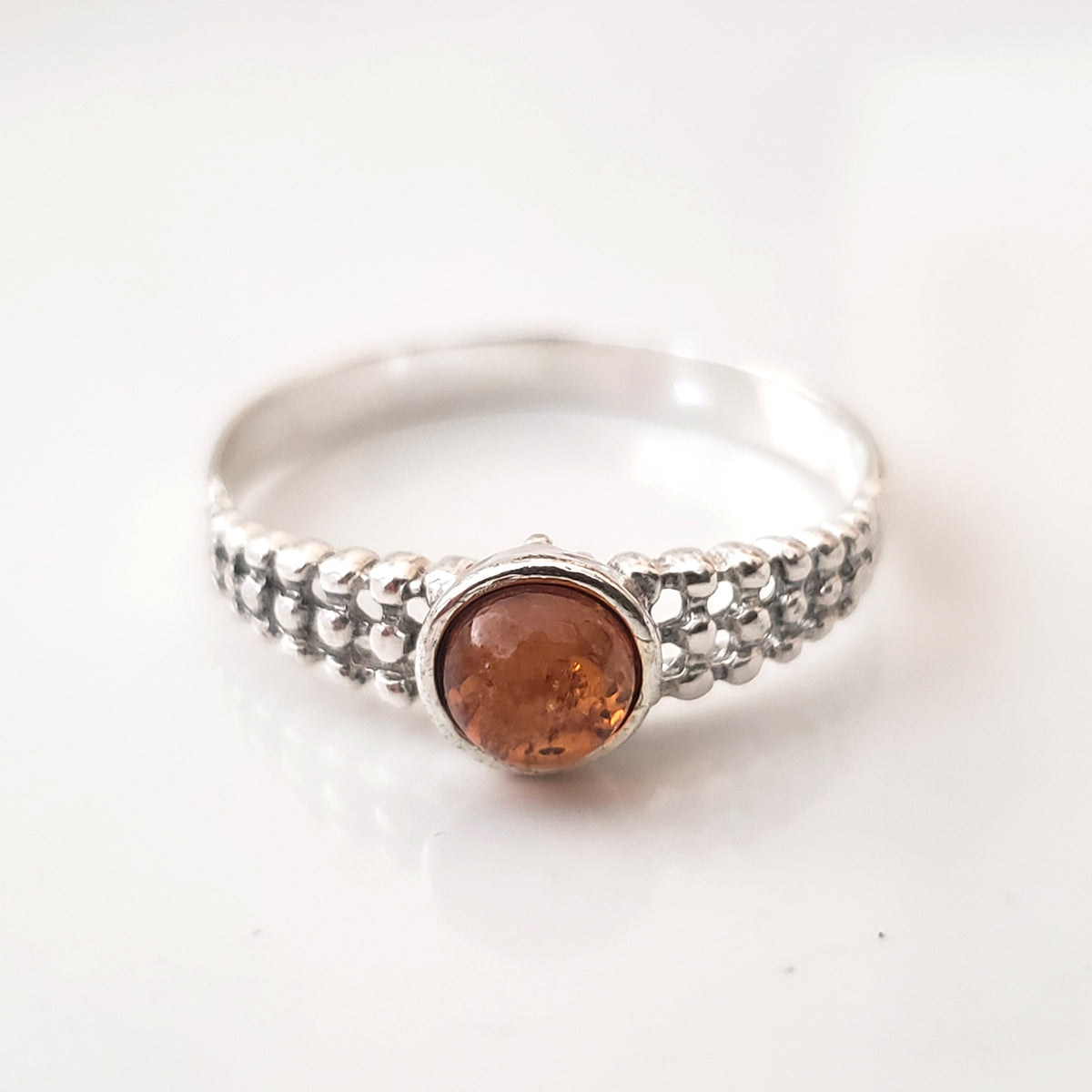 Adjustable Amber Sun Ring Baltic Amber Ring Small Sun Ring 