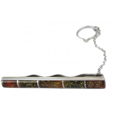 Tie Clip Amber Sterling Silver