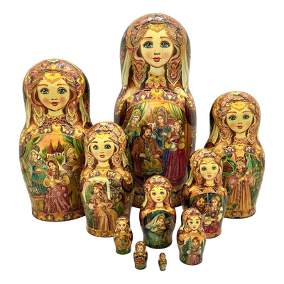 Large Nesting Dolls Beauty and Beast Fairytale Storyteller for Kids BuyRussianGifts Store