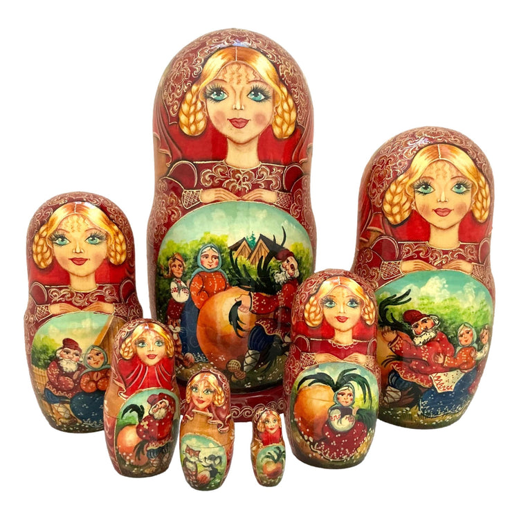 Turnip 7 Piece Matryoshka Folk Tale BuyRussianGifts Store