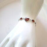 Amber Heart in Sterling Silver Adjustable Bracelet BuyRussianGifts