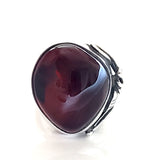 Antique Sterling Silver Cherry Baltic Amber Ring, size 6 ¾ BuyRussianGifts Store