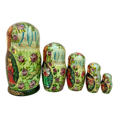 Traditional Russian dolls green