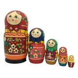 Traditional Nesting Dolls Green Scarf BuyRussianGifts Store