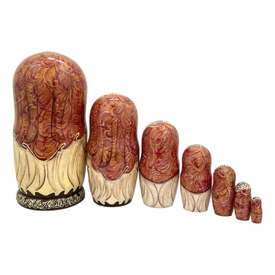Russian Winter Large Matryoshka 7 Pieces Set BuyRussianGifts Store