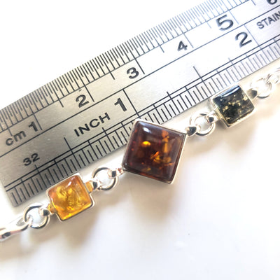 size of the amber beads on silver bracelet