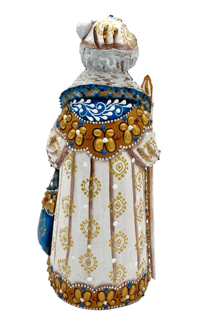 Traditional Russian Wooden Santa White BuyRussianGifts Store