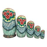 Blue Russian Nesting Dolls 5 Piece Set BuyRussianGifts Store