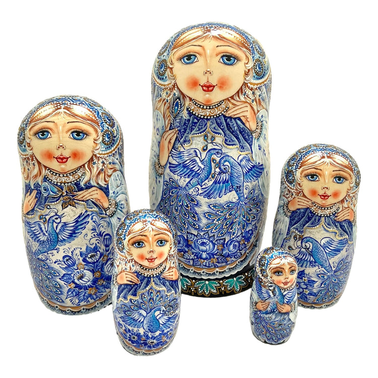 Nesting Dolls Blue Firebird BuyRussianGifts Store