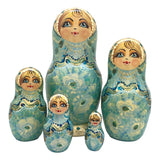 Traditional Flower Nesting Dolls Blue BuyRussianGifts Store