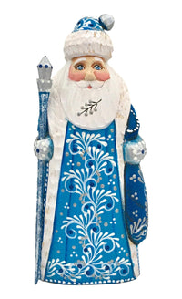 Blue Russian wooden Santa 
