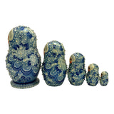 Traditional Russian Family Nesting Doll Blue BuyRussianGifts Store