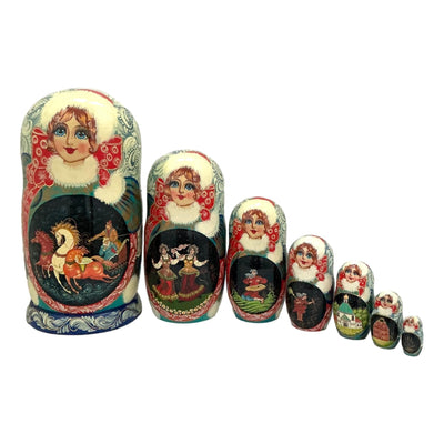 Winter Nesting Dolls Set of 7 Christmas Gift from Russia BuyRussianGifts Store