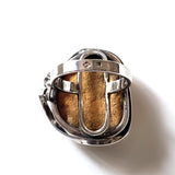 back of the antique frame butterscotch natural amber silver ring