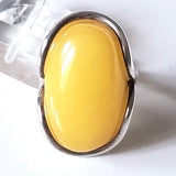 Long Natural Butterscotch Freeform Amber Ring Front