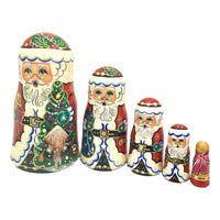 Santa Bringing Toys for Friends Nesting Doll Set BuyRussianGifts Store