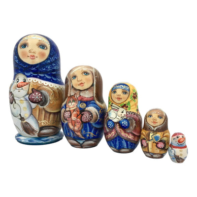 Bedtime Stories for Cats Russian Matryoshka set of 5 BuyRussianGifts Store