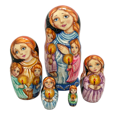 Russian Nesting Dolls Storyteller set of 5 BuyRussianGifts Store