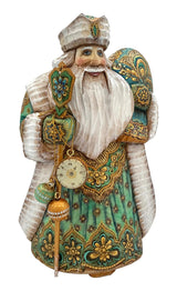 Unique Wood Burn Russian Santa Emerald Green BuyRussianGifts Store
