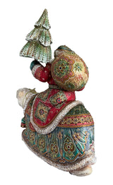 Russian Santa on Polar Bear Gemstones Decor BuyRussianGifts Store