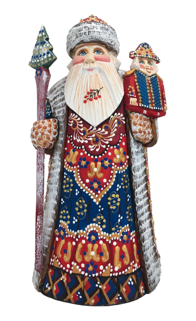 Russian Santa Nutcracker Blue Gold BuyRussianGifts Store