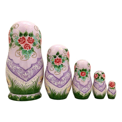 Russian Nesting Dolls Tulips set of 5 BuyRussianGifts Store