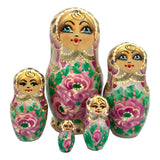 Traditional Red Pink Flowers Matryoshka BuyRussianGifts Store