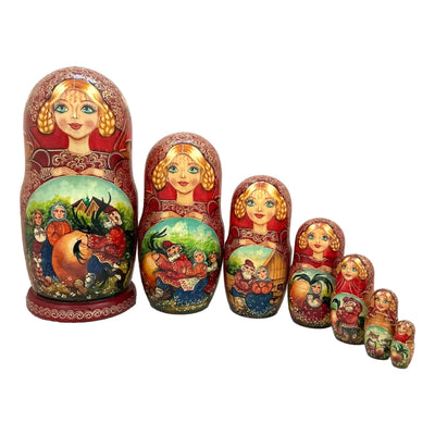 Large nesting dolls set
