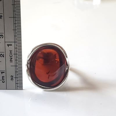 Free Form Adjustable Cherry Amber Ring BuyRussianGifts Store