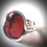 Free Form Adjustable Cherry Amber Ring BuyRussianGifts Store