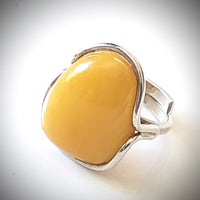 Freeform Butterscotch Natural Amber Modern Ring / Adjustable BuyRussianGifts Store