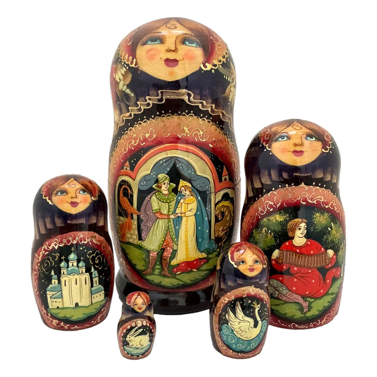 Swan Princess Russian Matryoshka Dolls 5 Piece Set