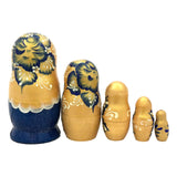 Russian dolls blue gold