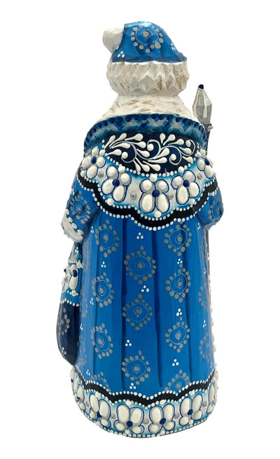 Traditional Russian Wooden Santa Blue BuyRussianGifts Store