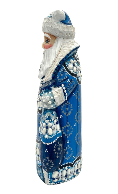 Traditional Russian Wooden Santa Blue BuyRussianGifts Store