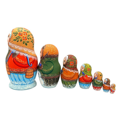 One of a Kind Russian Nesting Dolls 7 pieces set BuyRussianGifts Store