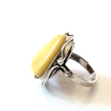 Handmade Sterling Silver Butterscotch Baltic Amber Ring size 8 ½ BuyRussianGifts Store