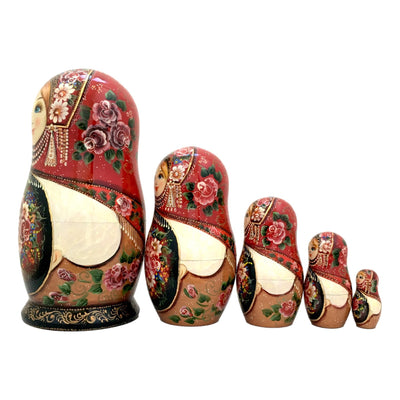 Russian Matryoshka Dolls Red Scarf BuyRussianGifts Store