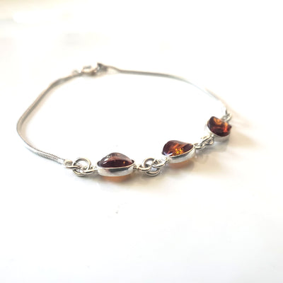 Honey Amber Chain Link Bracelet BuyRussianGifts