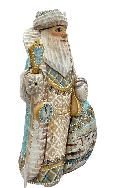Vintage Wooden Santa with Bag of Presents BuyRussianGifts Store