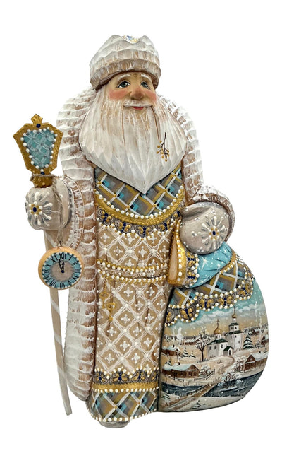 Vintage Wooden Santa with Bag of Presents BuyRussianGifts Store