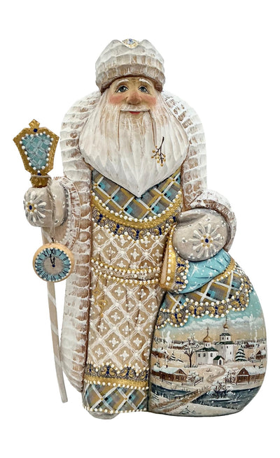 Vintage Wooden Santa with Bag of Presents BuyRussianGifts Store