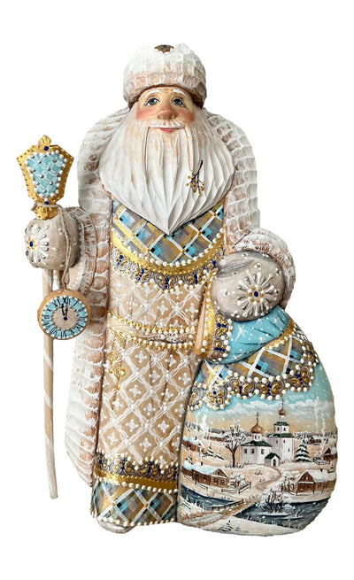 Vintage Wooden Santa with Bag of Presents BuyRussianGifts Store